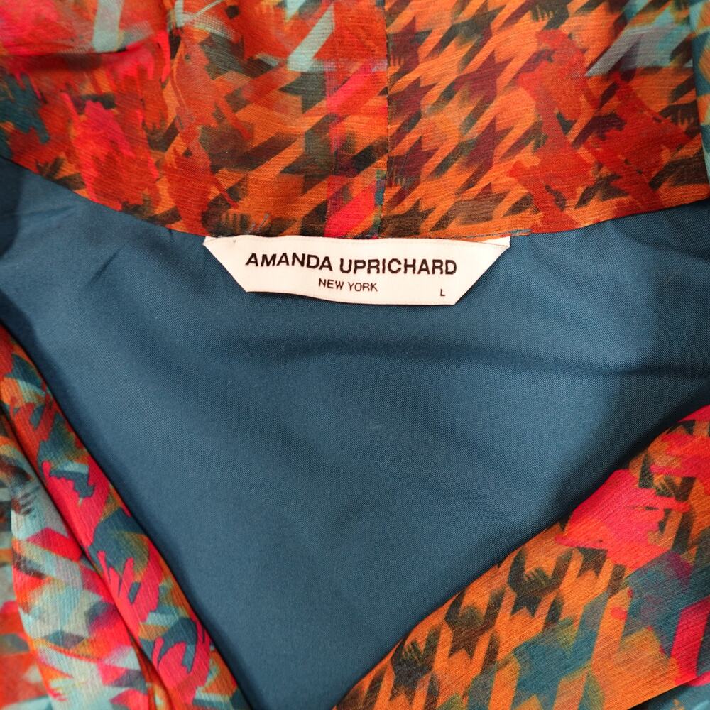 Amanda Uprichard Womens Top Large Bronte‎ Kinglsey Multicolor Rainbow Surplice - Picture 2 of 9